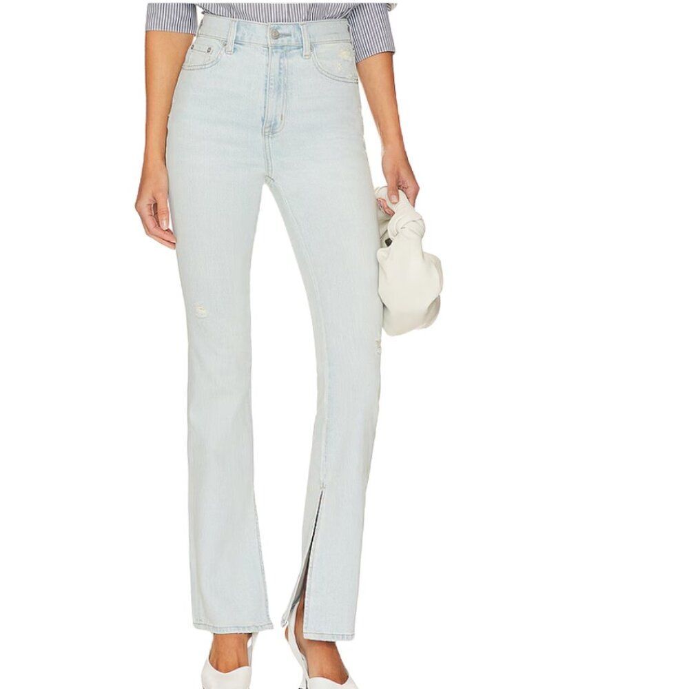 NWT PISTOLA ALEXA "LOCALS VINTAGE" HIGH RISE SPLIT FLARE 5 POCKET DENIM JEANS 26